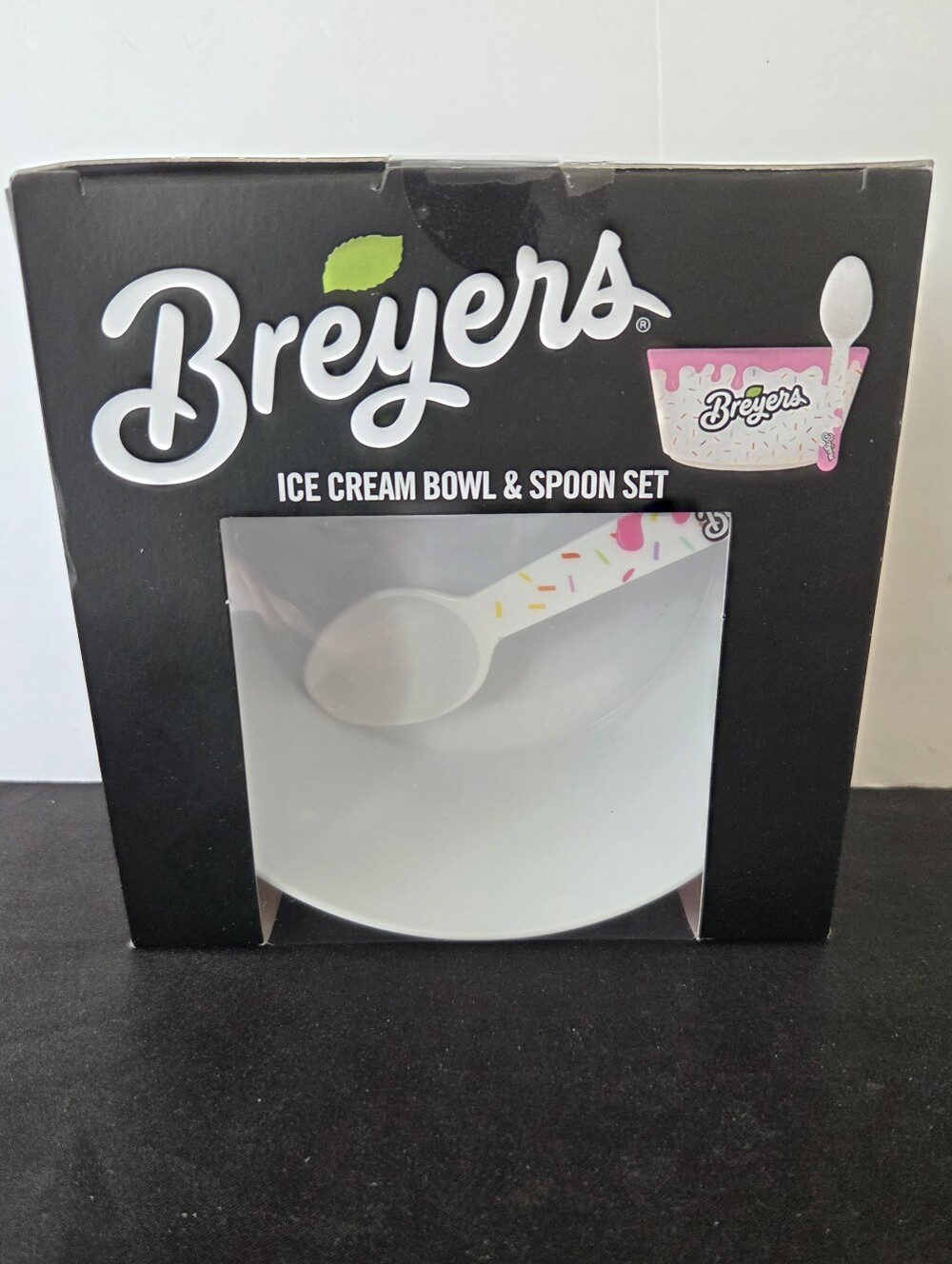 Breyers Ice Cream Bowl & Spoon Set Collectible Retro Novelty Sprinkles